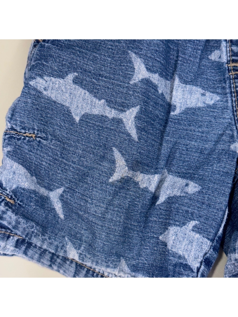 Gymboree Boys 18-24M Blue Shark Print Pull-On Shorts - Picture 2 of 5